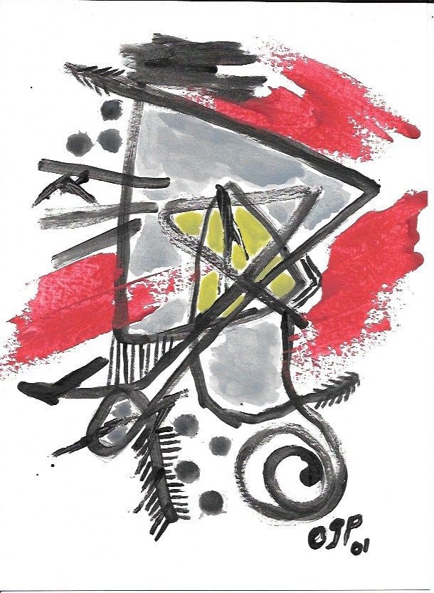 Original Abstract Sureal Figurative NY Painting. Signed (1 of 2)