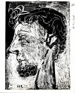 969 Photo Pablo Picasso Portrait: 969 Photo Pablo Picasso Portrait.. Photo size: 10 x 8 inches. Provenance: New York-Based Photography Collector & Curator -Collection of Rare Photographs. Note: Please study the images carefully to det
