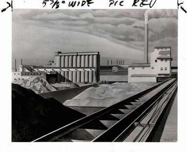 1957 Photo Modern Classic 1931 Painting By Charles Shee: 1957 Photo Modern Classic 1931 Painting By Charles Sheeler.. Photo size: 10 x 8 inches. Provenance: New York-Based Photography Collector & Curator -Collection of Rare Photographs. Note: Please study t
