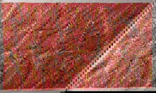 XXL Signed Pollock Abstract Art Painting on Canvas: XXL Signed Jackson Pollock Abstract Art Painting on Canvas. Approx Canvas Size:98 x 58 1/2 inches.Painting is done in the modern abstract expressionist style for which Pollock is known. It is being so