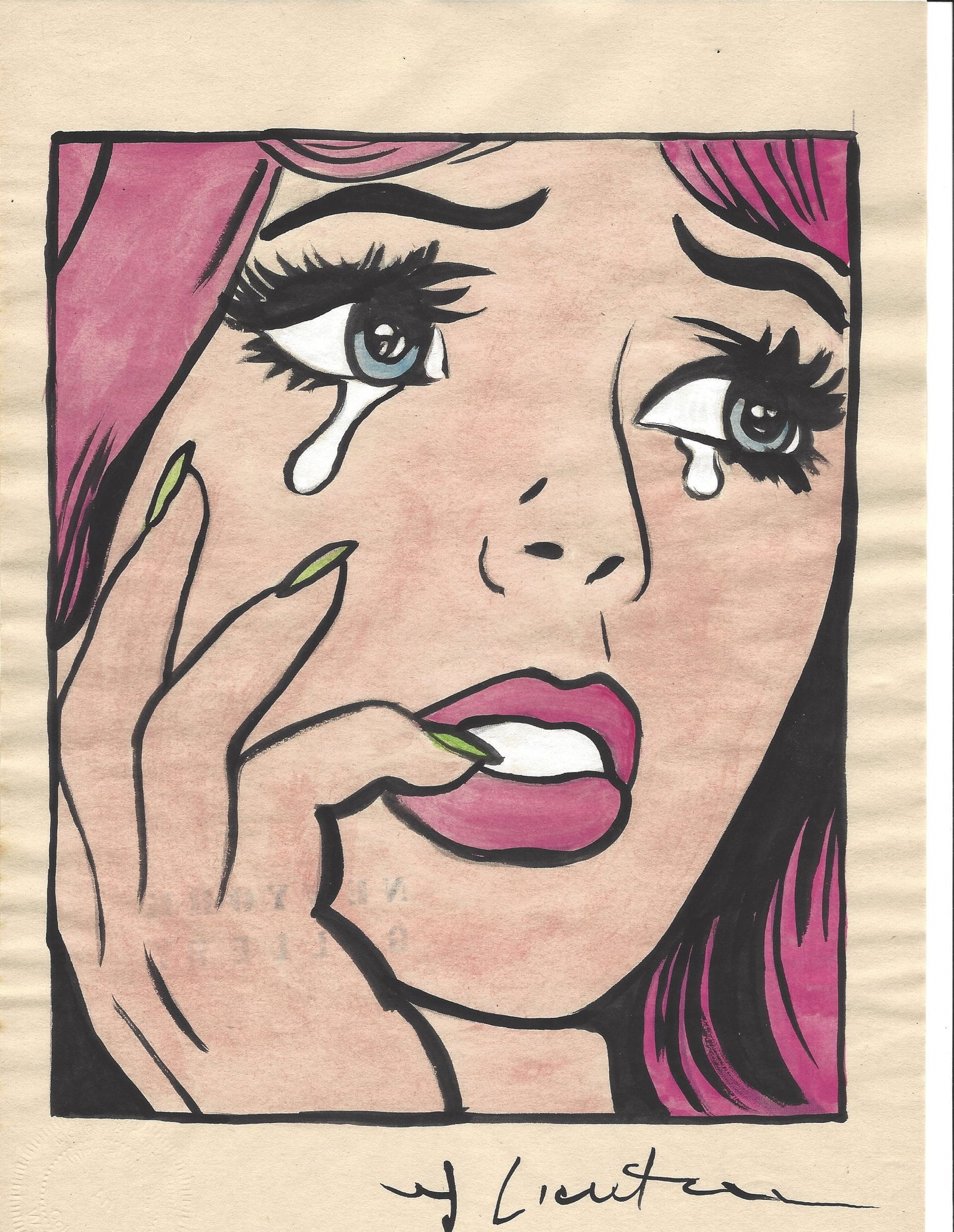 Mixed Media on Paper. Signed Lower right Roy Lichtenstein (1 of 2)