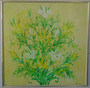 J. Allen Oil Painting on Canvas: Mid Century Original Impasto Oil On Canvas J. Allen Boucher - Approx Painting Size: 40 x 30 In.Good condition.