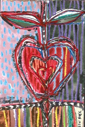 Original J Rivera Abstract New York Big Apple Mixed Med (1 of 2)