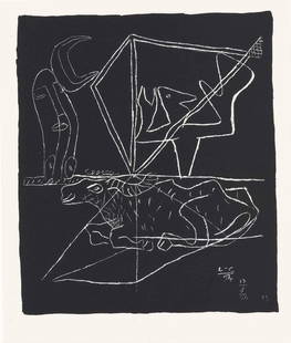 1954 Plate Le Corbusier Lithograph Print: 1954 Plate Le Corbusier Lithograph Print.Approx Size:14 x 12 inches.High quality heavy weight waterproof art paper.white border around the image. We pack & Ship for you, We take care of the shipping s