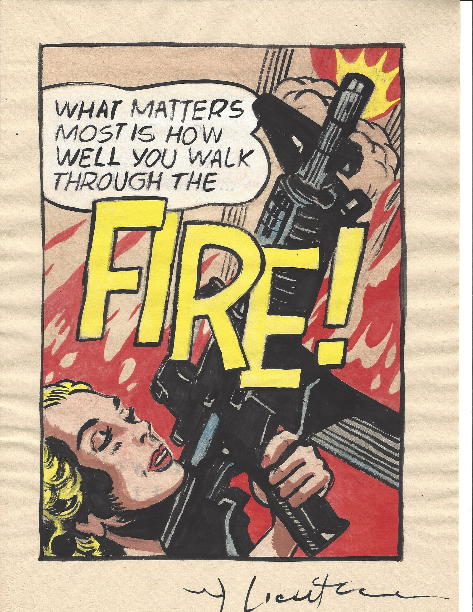 Mixed Media on Paper. Signed Lower right Roy Lichtenstein (1 of 2)