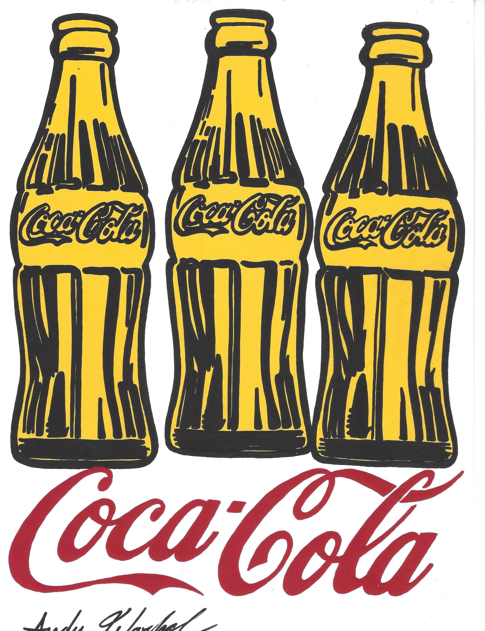 Signed Andy Warhol Mixed Media on Paper. Stamped on Verso (1 of 2)