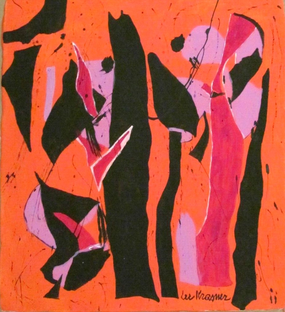 Signed Lee Krasner  Abstract Expressionism Painting On Canvas (1 of 3)