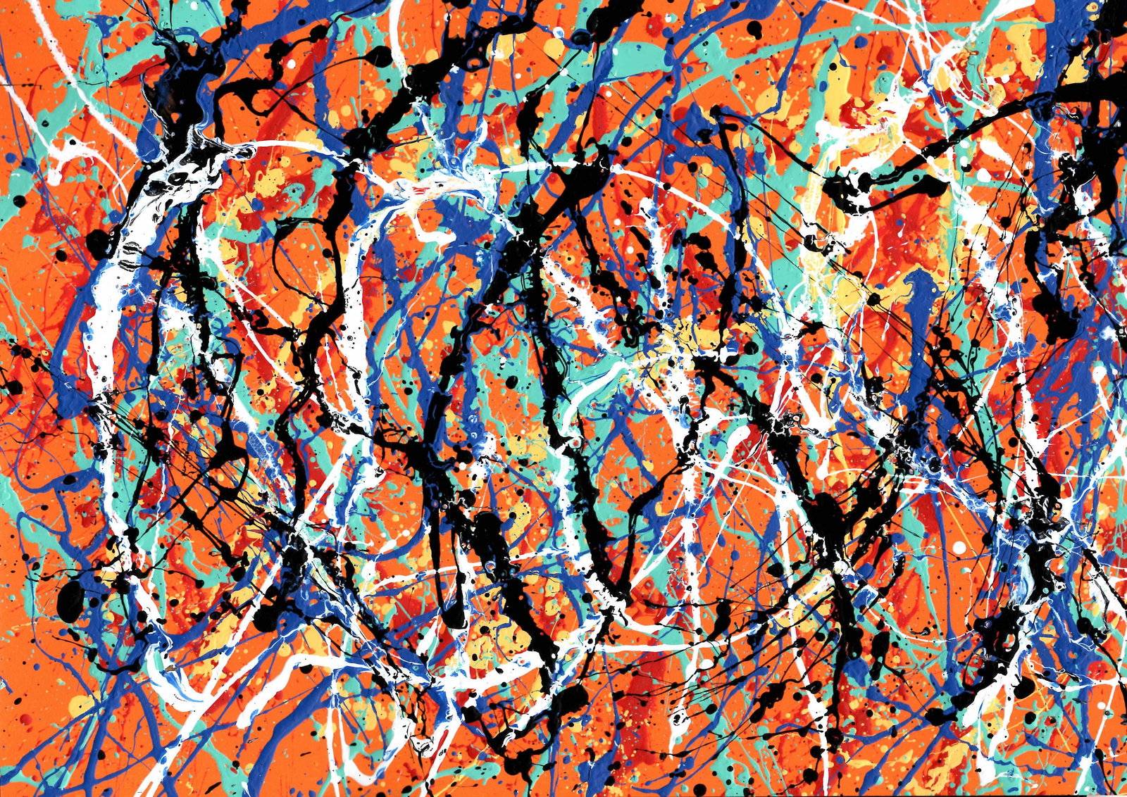 Jackson Pollock Abstract Painting on Paper: Jackson Pollock Abstract Painting on Paper -Approx Painting Size: 17 1/2 x 12 1/2 Inches. Painting is done in the modern, abstract expressionist style for which Pollock is known. It is being sold in t