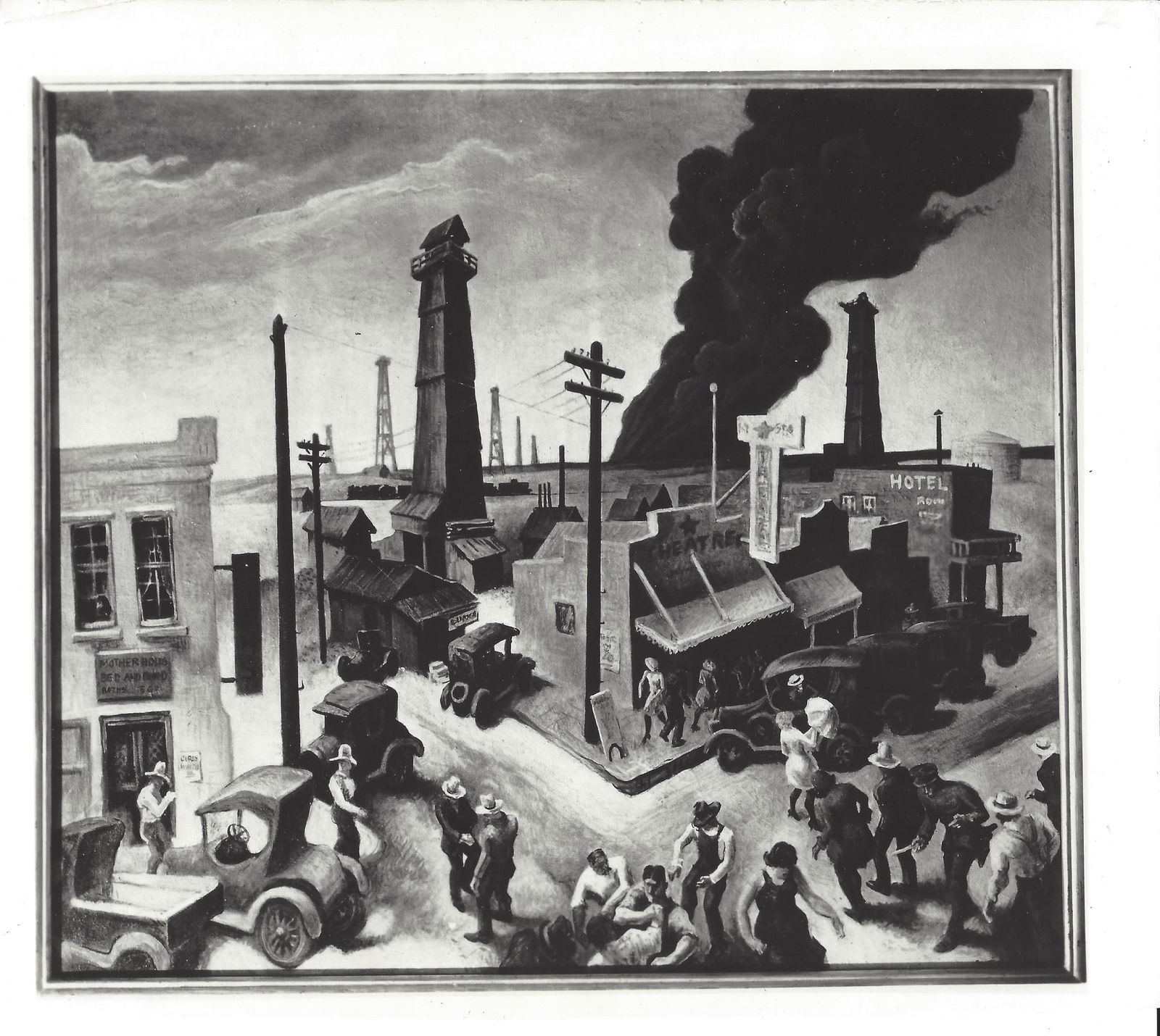 1950 Photo Thomas Benton's painting "Boom Town". (1 of 2)