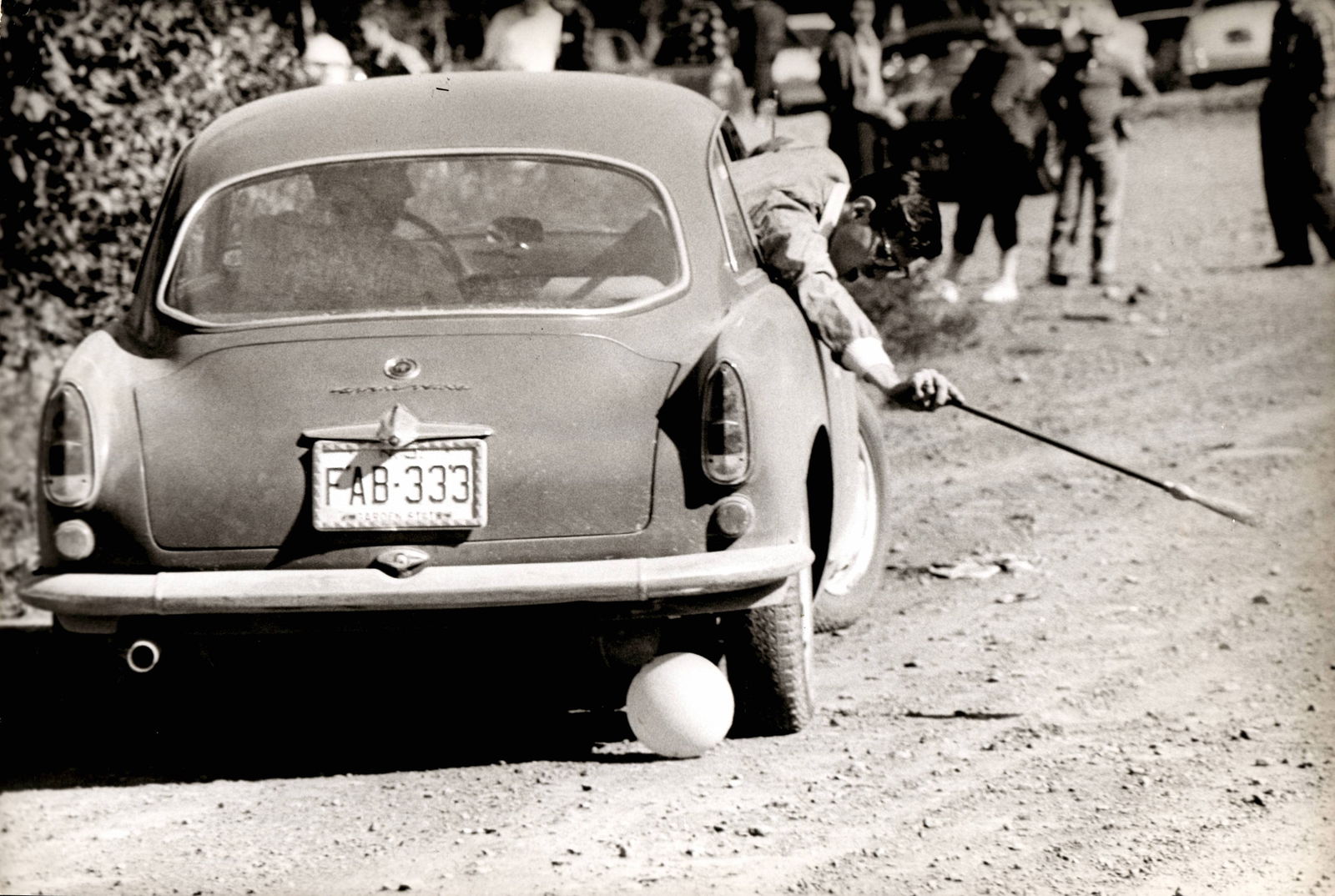 B&W 1960s ALFA ROMEO Used In Auto Polo Match Oversized Vintage Original (1 of 2)