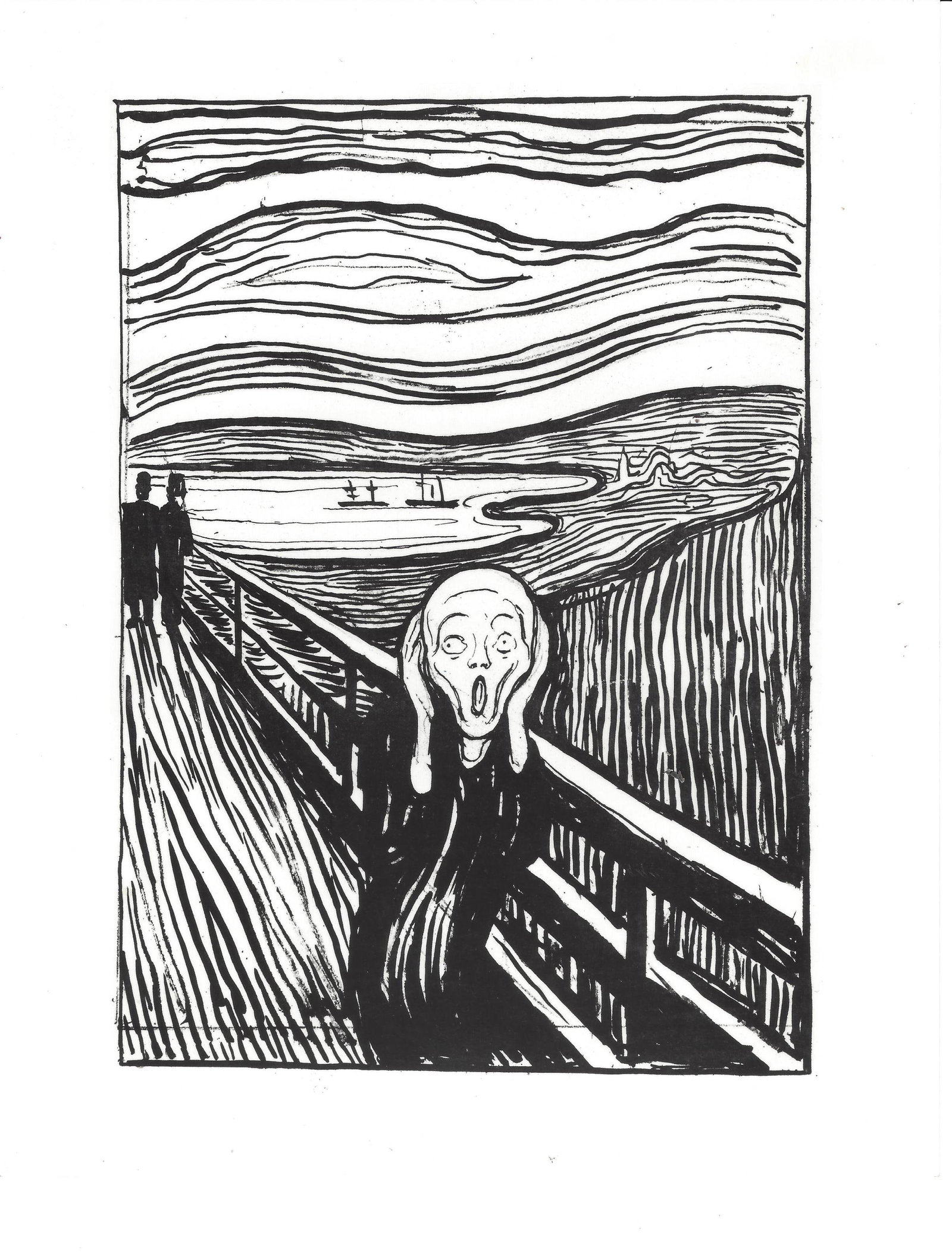 1994 Photo Edvard Munch-Artist-Lithograph-The Cry: 1994 Photo Edvard Munch-Artist-Lithograph-The Cry... Photo size: 10 x 8 inches.Provenance: New York-Based Photography Collector & Curator -Collection of Rare Photographs. Note: Please study the images