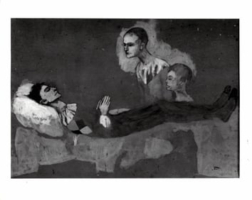 1989 Pablo Picasso Vintage Photograph, NY Auction The Death of Harlequin 1905
