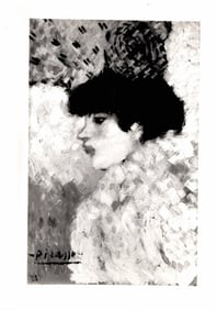 Pablo Picasso Vintage Photograph of Painting 1901 Woman in Profile