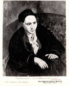Pablo Picasso Photography of "Gertrude Stein," Oil on Canvas Painting.
