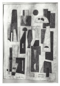 1981 Art Carlos Merida La Ofrenda Drawing Olivetti. Vintage Photo.