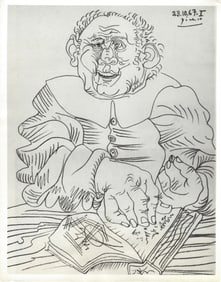 1969 Photography of Drawing in Pencil by Pablo Picasso