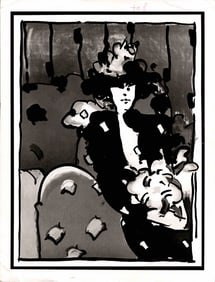 1973 Photo Painting of a woman by Peter Marx