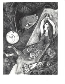 1988 Photo "Blue Circus" Painting by Marc Chagall