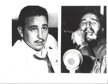 1982 Photo Fidel Castro of Cuba shown in 1955 and 1960 photos