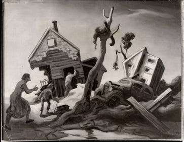 1951 Photography of Thomas Hart Benton painting 'Home Coming--Kaw Valley'
