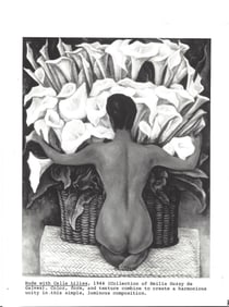 1986 Photo "Nude with Calla Lilies" painting by Diego Rivera