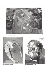 1987 Photo Paintings by Peter Max: Man in Chair Neofauvism I and II