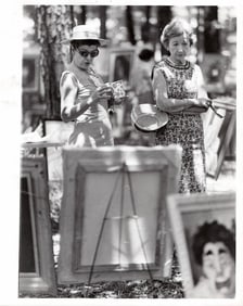 1966 Photo Ladies Sidewalk Art Show in Birmingham