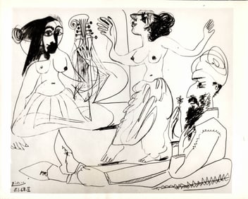 1969 Photography - Pablo Picasso drawing in pencil from '68