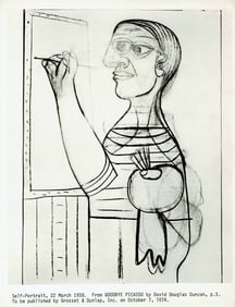 1974 Vintage Photo.Self Portrait of Pablo Picasso