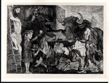 Vintage Photography of Pablo Picasso Painting