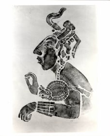 Rubbing Of Detail of Sarcophagus Palenque Mexico Photo