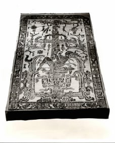 Rubbing Of Detail of Sarcophagus Palenque Mexico Photo