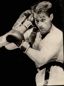 1950 Photography Boxing Photo Jake Lamotta Lands Punch on Tiberio Mitri