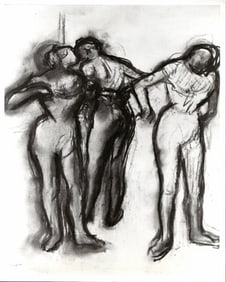 1984 Press Edgar Degas Drawing Trois danseuses