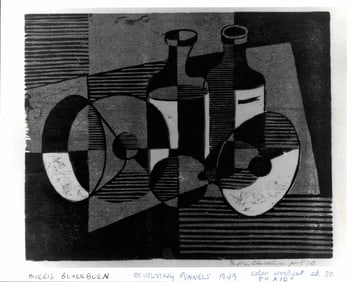 1949 Morris BlackBurn Woodcut Photo A.A.A