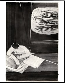 1980 Matt Phillips by Moonlight Linocut Photo