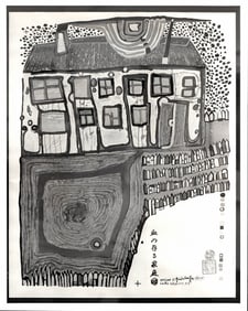 1980 Photo Drawing by Artist Frederic Hundertwass