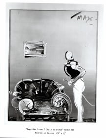 1987 Photo- Chair on Porch Painting by Peter Max