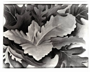 1981 Photo- Green Oak Leaves Painting by Georgia O'Keef