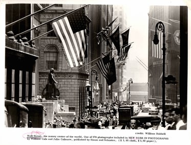 1961 Photo Wall Street New York In Photographs William