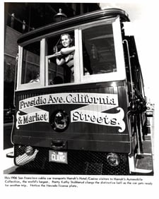 Vintage Photo San Francisco Cable Car Harrah's Hotel Au