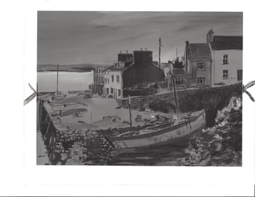 1968 Photo Roundstone Wharf Painting A F Snyder Conache
