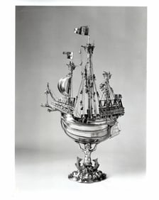Nurenber German Silver Gilt Schlusselfelder Ship Photog