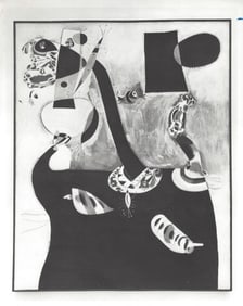 1982 Photo Artist Joan Miro's -Seated Woman II- Exhibit