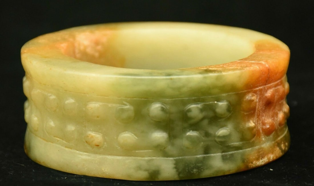 Old Natural Jade Hand-Carved Pattern Bracelet Bangle Wristband Pendant