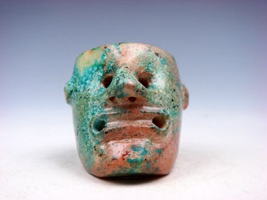 Old Nephrite Jade Stone Carved Ancient Skull Shaped Thumb Ring