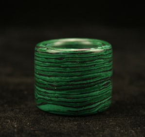 Antique Chinese Natural Malachite Thumb Ring