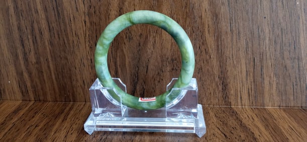 Natural Spinach Green Jade Bangle Bracelet .Untreated
