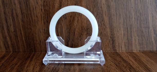 Natural White Jade Bangle Bracelet .Untreated Genuine