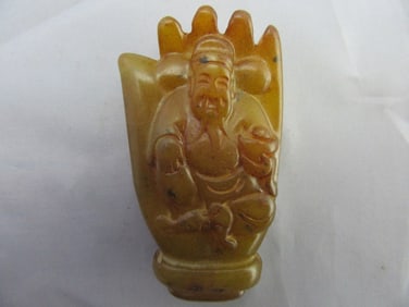 Antique Chinese Hand Buhdda Statue Pendant